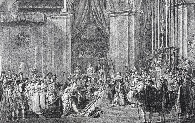 The Coronation of Napoleon and Josephine at Notre Dame in Paris on 2 December 1804