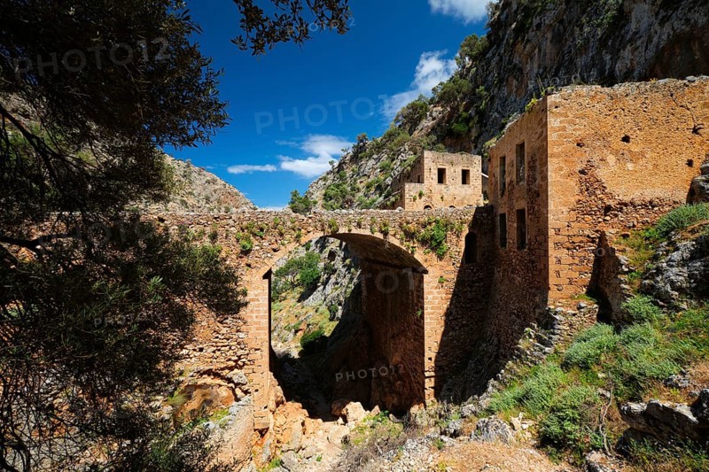 Riuns of abandoned Katholiko monastery church in Avlaki gorge