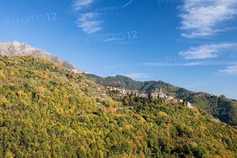 Autumn in the Ligurian Alps with a view of Andagna