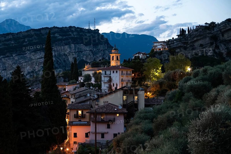 Torbole in the blue hour in the evening