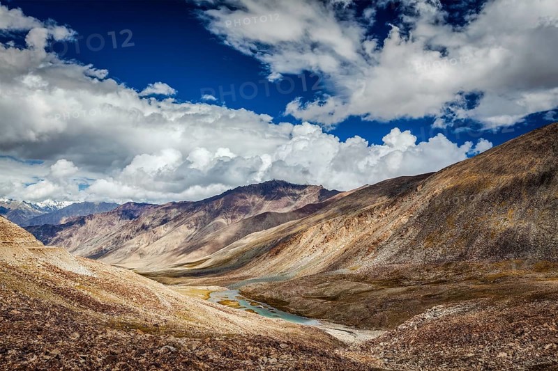 View of Himalayas mountains near Kardung La pass