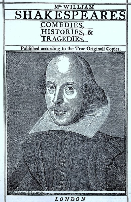 Titelbild der Folio-Ausgabe der Shakespeare-Stuecke von 1623