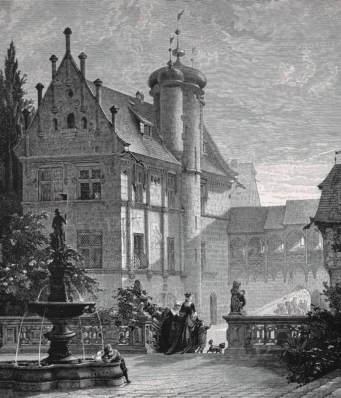 The Tucherschloss Palace in Nuremberg in 1880