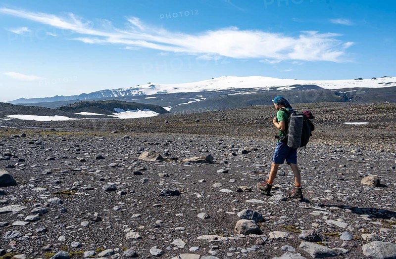 Hiker on hiking trail