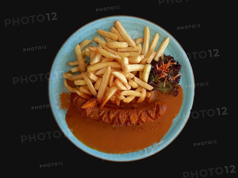 Currywurst with french fries