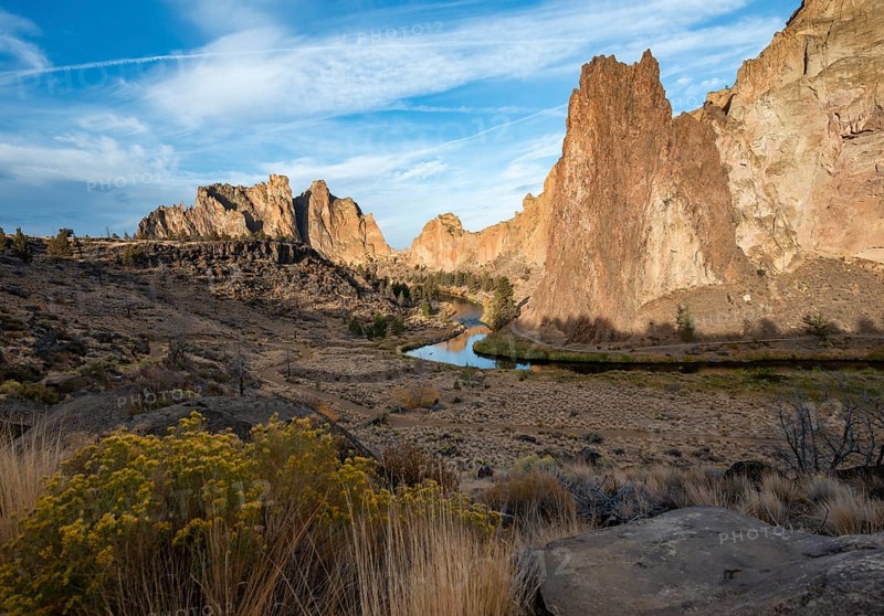 Red rock walls in the morning sun