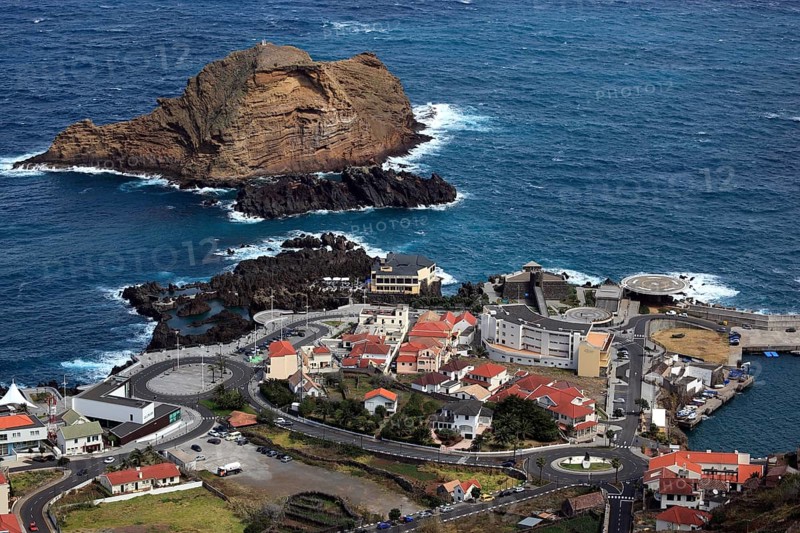 View of the town of Porto Moniz on the northwest coast of the island