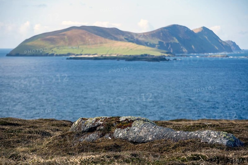 Beautiful landscape in the West Kerry Gaeltacht showing the Great Blasket Island in the distance