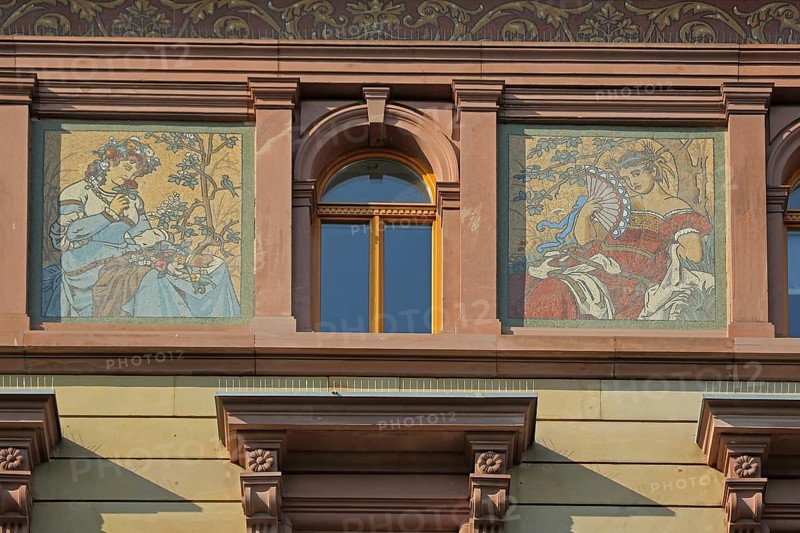Wall painting on villa built ca. 1890-1895 in Rheinstrasse
