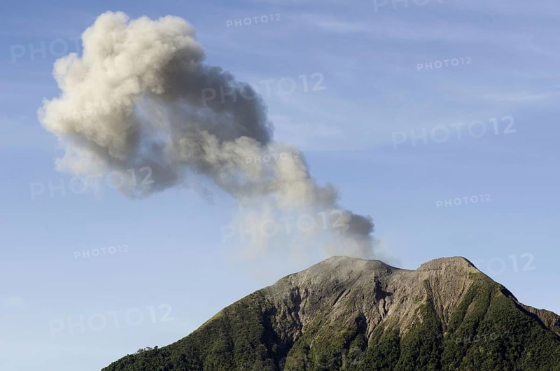 Volcanic eruption with ash cloud