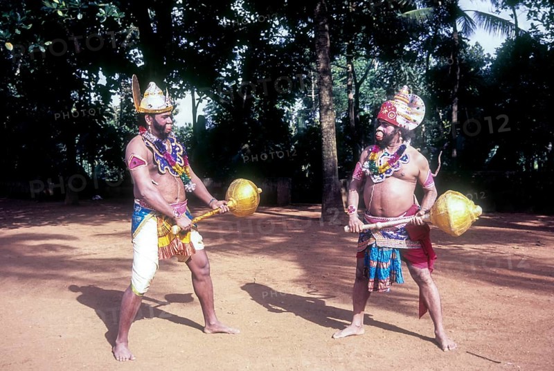 Hanuman in Athachamayam celebration procession in Tripunithua during raining