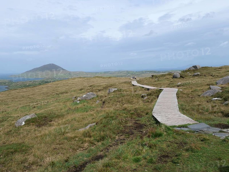 Hiking trail in Connemara National Park near Connemara in the west of Ireland. Connemara National Park