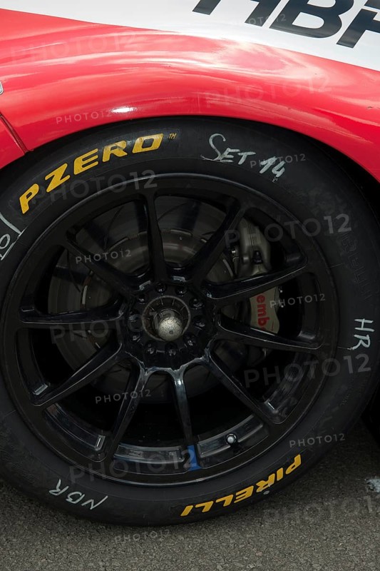 Mounted racing tyre