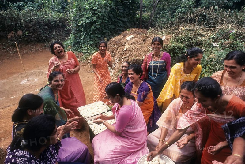 Kodava women making rice ball