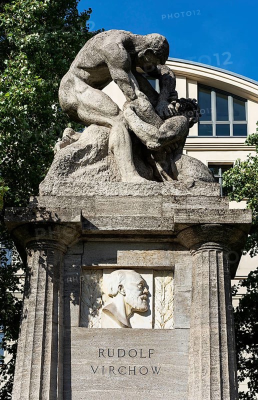 Rudolf Virchow Monument in front of the Charite Hospital Complex