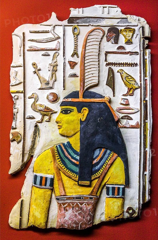 Egyptian relief with ostrich feather