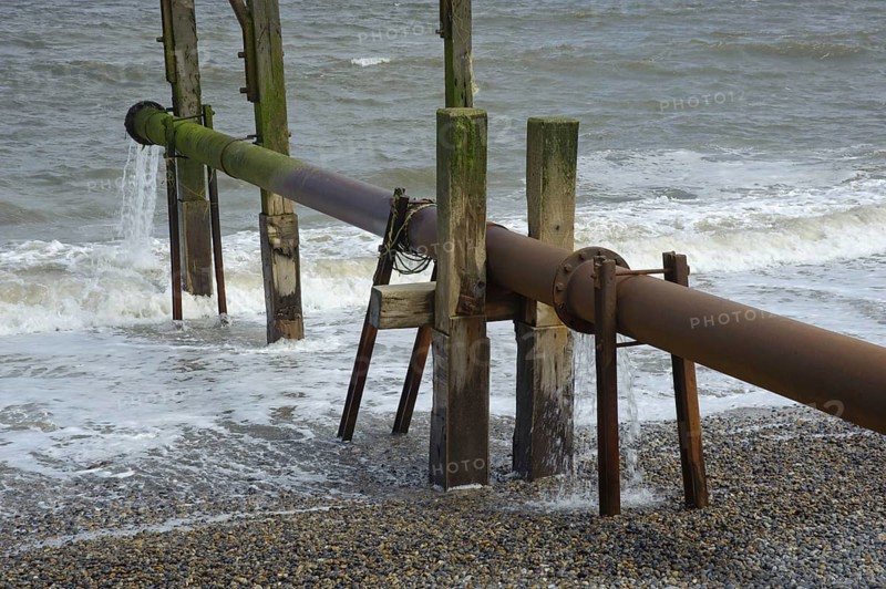 Drain pipe emptying into sea