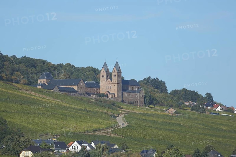 Neo-Romanesque UNESCO St. Hildegard Abbey in the vineyards of Eibingen