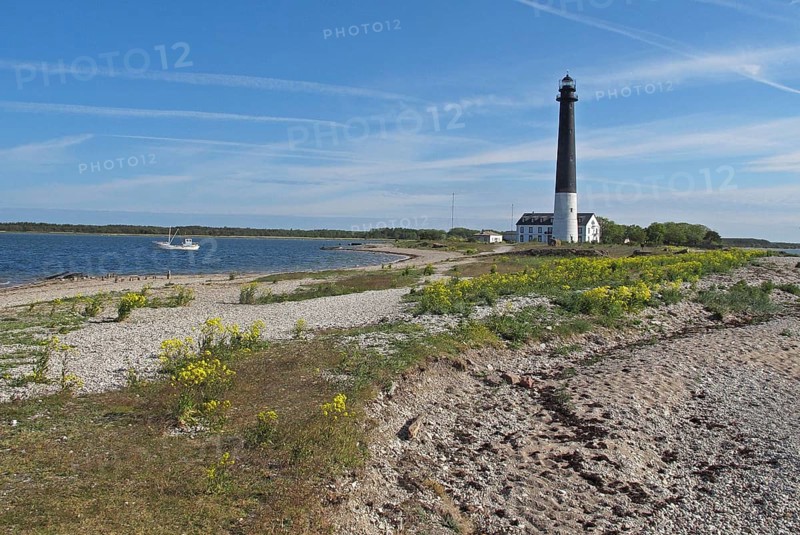 View of coastal peninsula and lighthouse