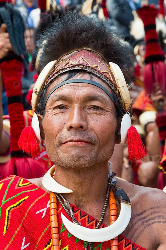 Naga tribesman in traditional dress