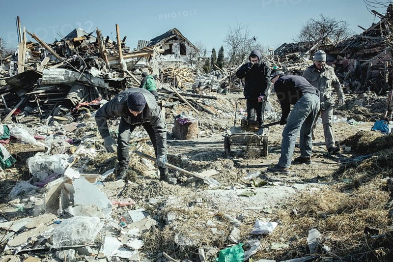 Cleaning up the ruins of the Bohunia residential neighbourhood
