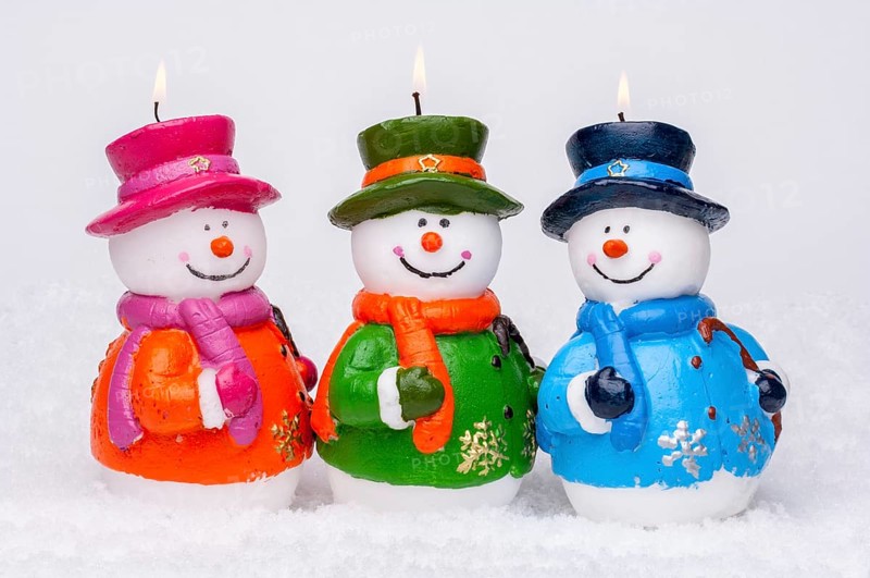 Wax snowmen