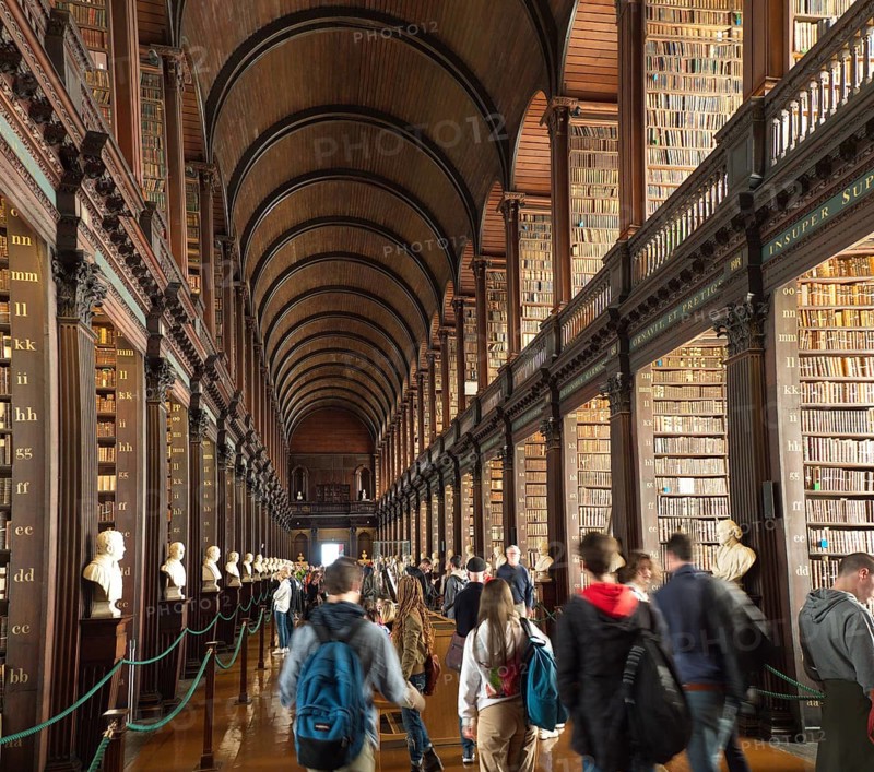 The 64-metre Long Room of the Old Library of Trinity College in Dublin