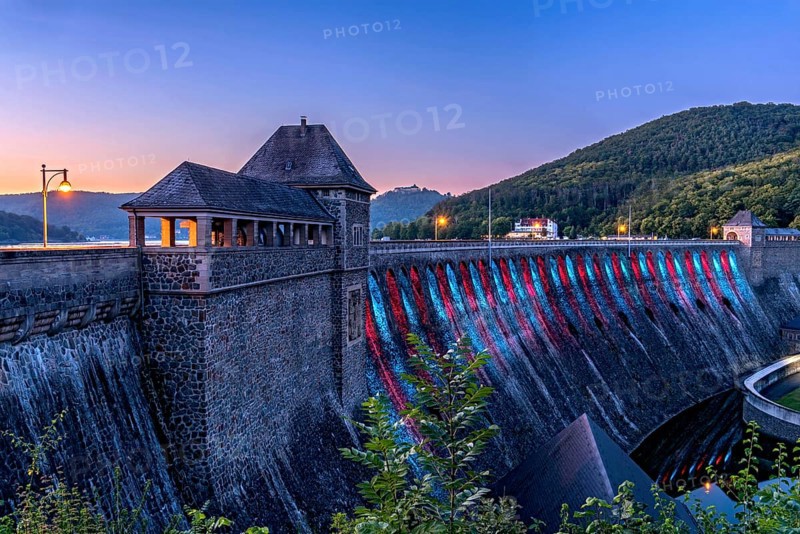 Dam in evening light