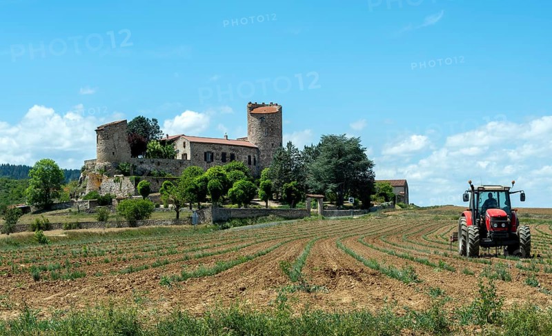 Lauriat castle. Beaumont. Haute Loire departement. Auvergne Rhone Alpes. France