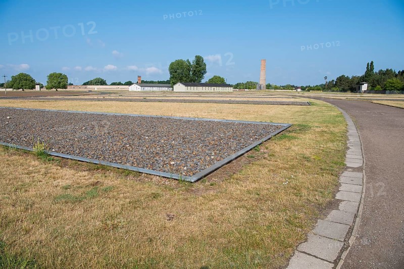 View of the grounds with stylised areas of the former prisoner barracks