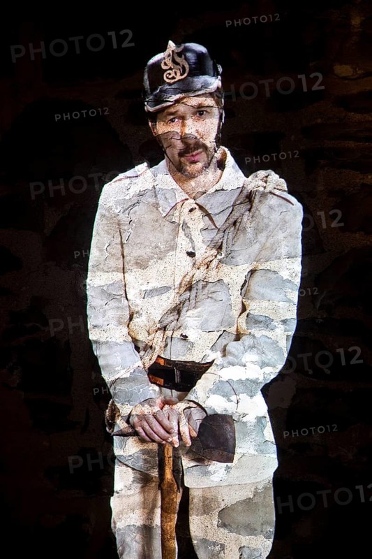 Projection of a historical fireman