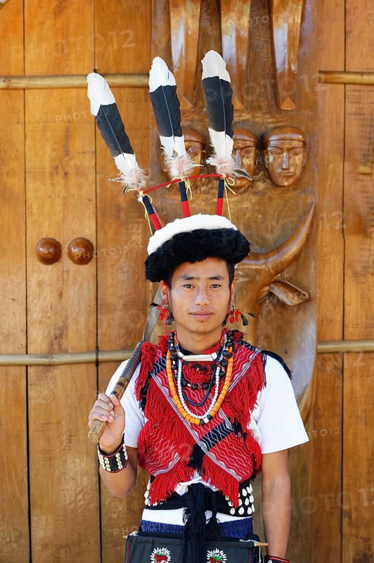 Naga tribesman in traditional dress