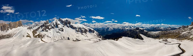 A 180 degree view from Pass Giau. Dolomites alps. Italy