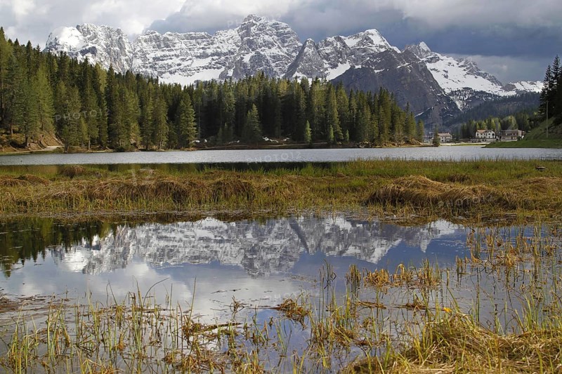 View of mountain lake habitat