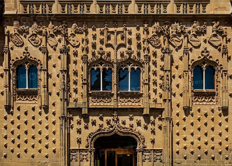 Jabalquinto Palace with its facade of lush isabelline decorations
