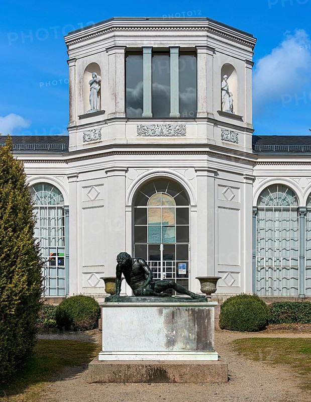 Statue of the Dying Gaul in front of the Orangery in Putbus on the island of Ruegen