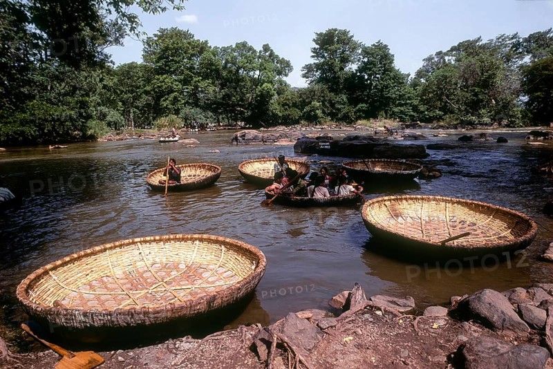 Coracles on the River Cauvery