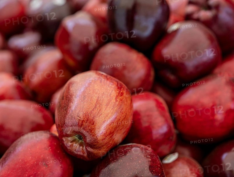 Apples at a market stall on the grounds of the asparagus farm in Klaistow