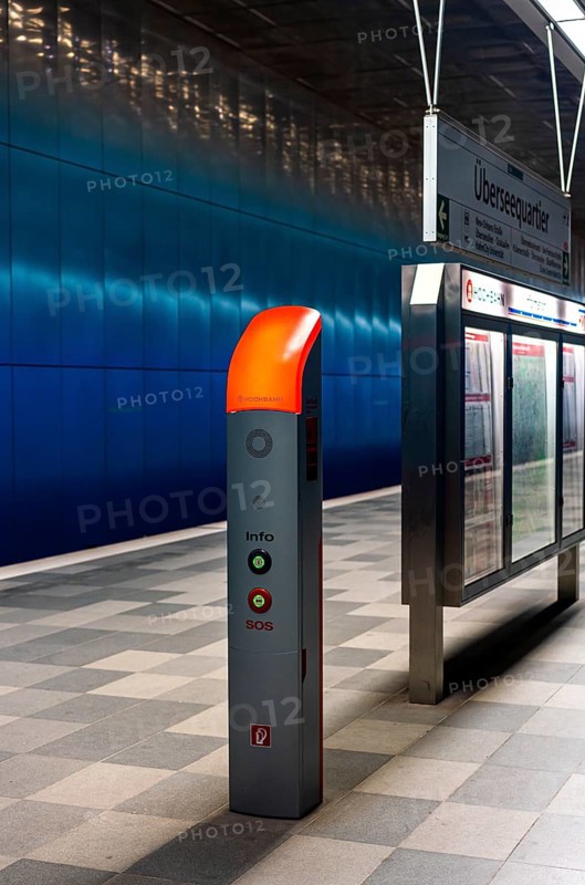 Emergency call box at Ueberseequartier station