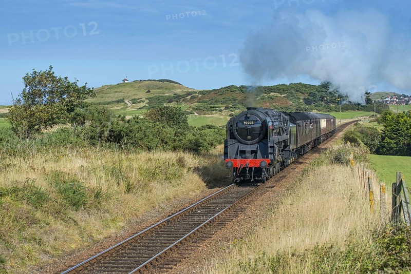 Steam train and carriages