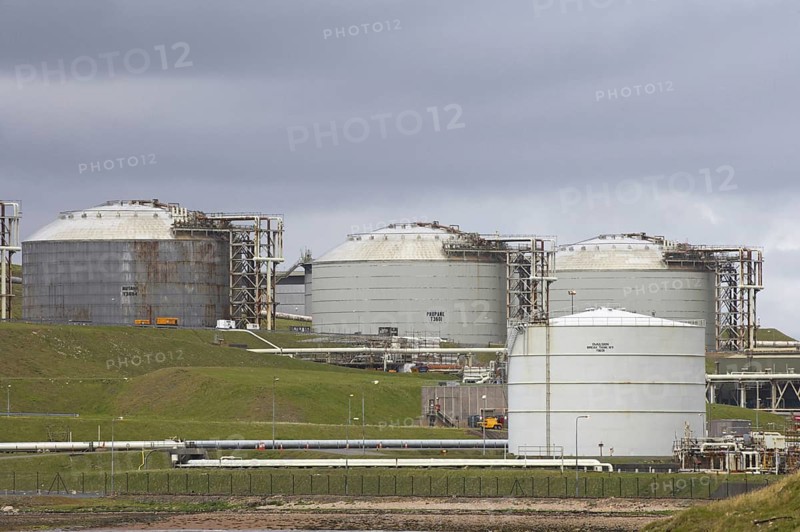 Storage tanks at the Coastal Oil and Liquefied Natural Gas Terminal