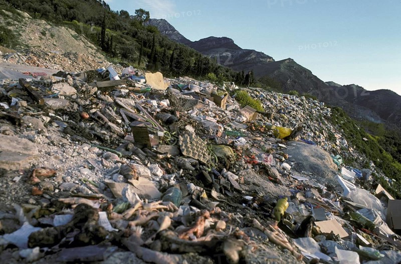 Rubbish dump on the slope
