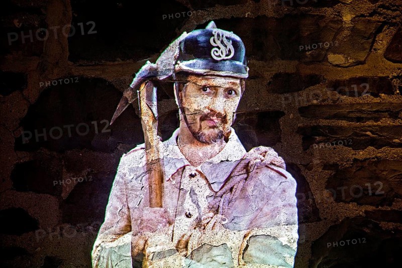 Projection of a historical fireman