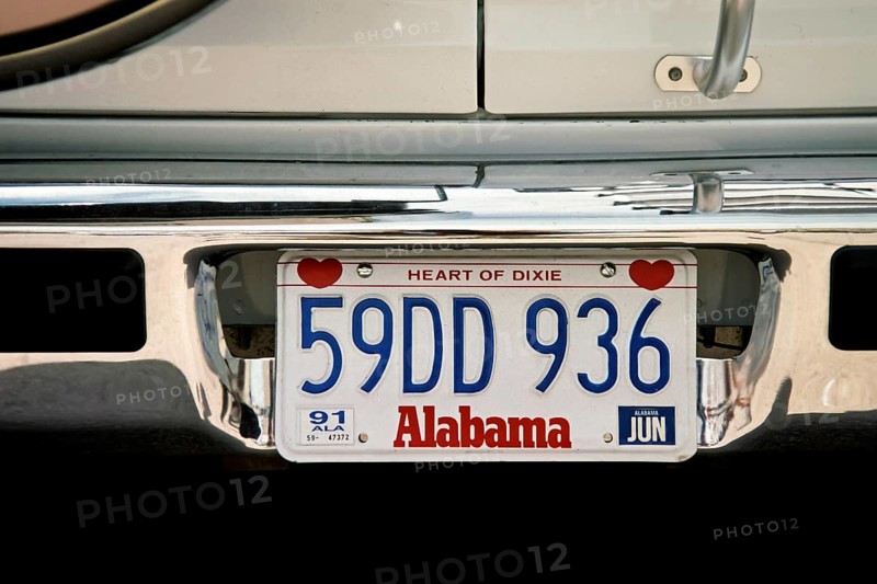 Car licence plate USA