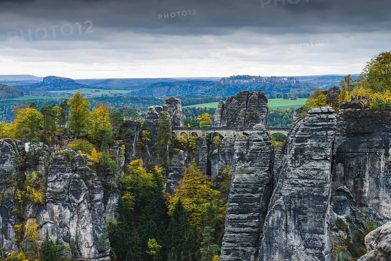 View from the rock Grosse Gans towards the Bastei