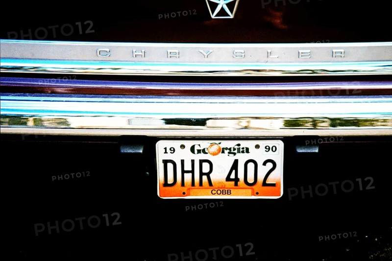 Car licence plate USA