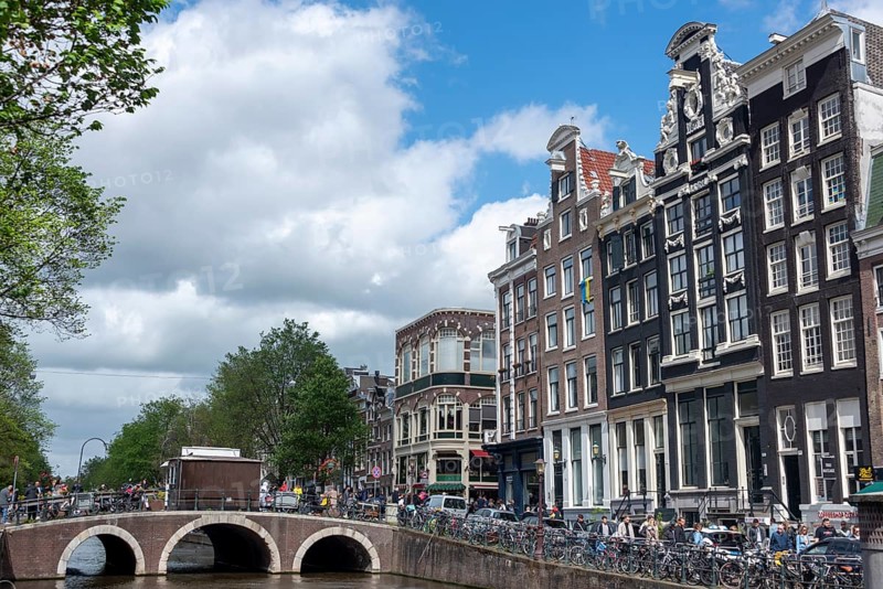 Typical houses on the Prinsengracht in Amsterdam