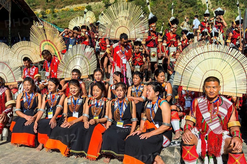 Performers gathered at the Hornbill Festival