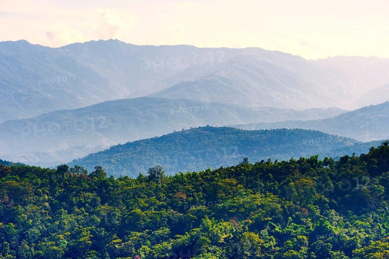 View over the hills around the town of Kohima