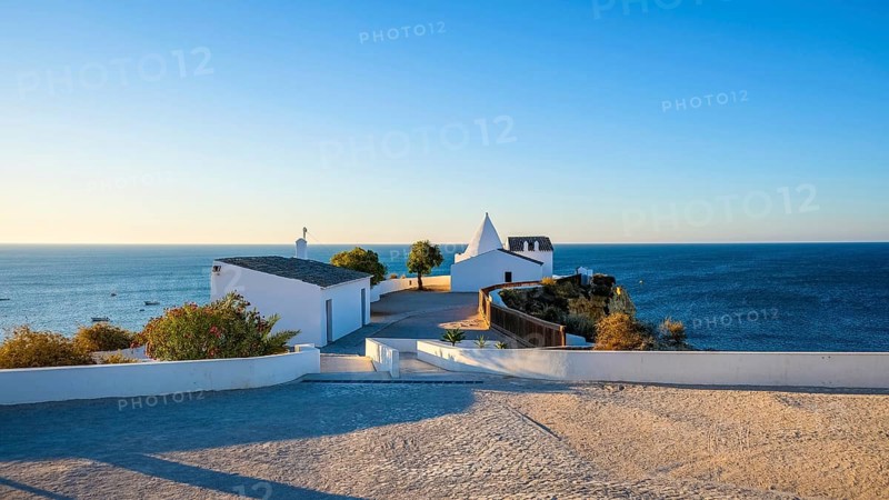 The Chapel of Nossa Senhora da Rocha on the promontory overlooking the beach of the same name. Portugal